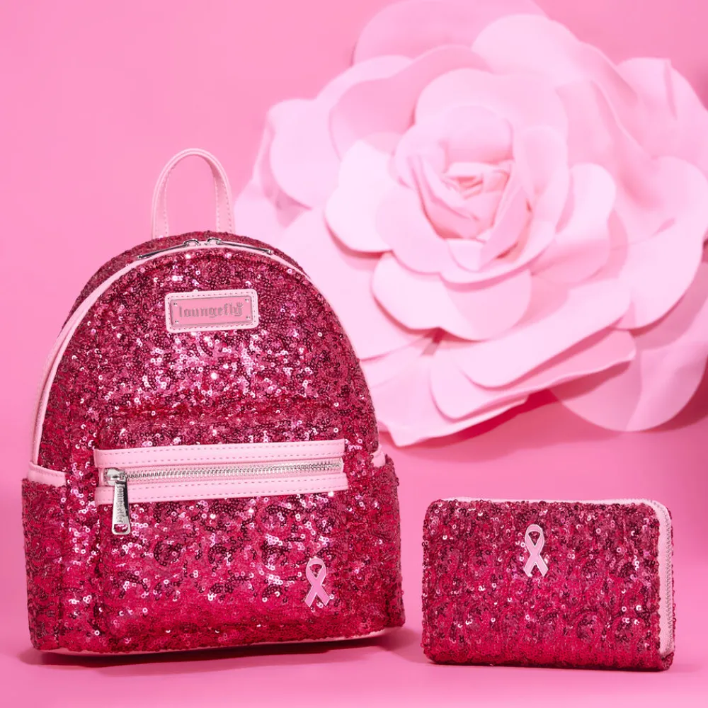 Breast Cancer Research Foundation Exclusive Pink Ribbon Sequin Mini Backpack Cheap