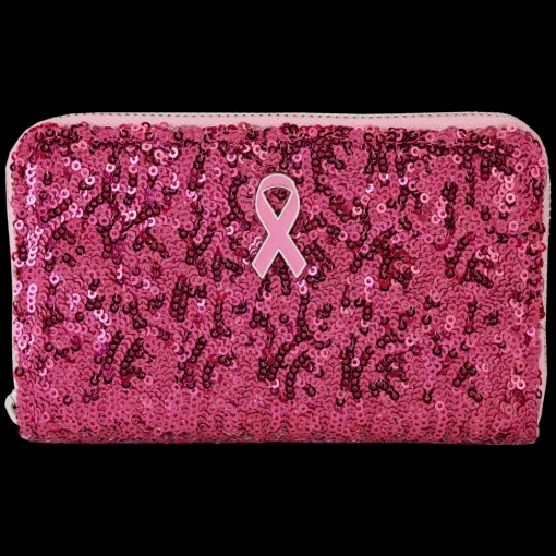 Breast Cancer Research Foundation Exclusive Pink Ribbon Sequin Zip Around Wallet Best Sale