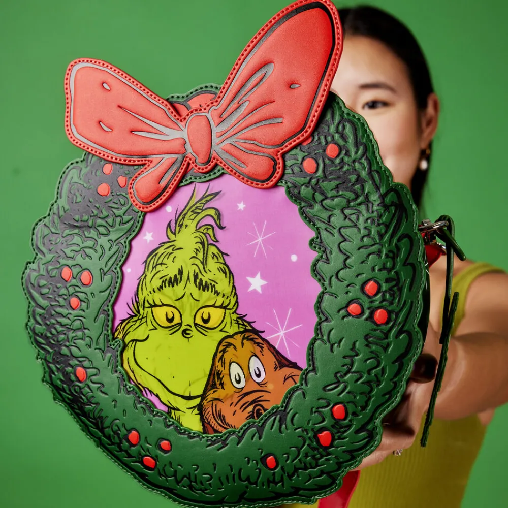Dr. Seuss ' How The Grinch Stole Christmas! Wreath Lenticular Crossbody Bag Cheap