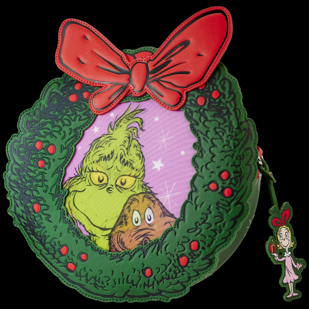 Dr. Seuss ' How The Grinch Stole Christmas! Wreath Lenticular Crossbody Bag Cheap