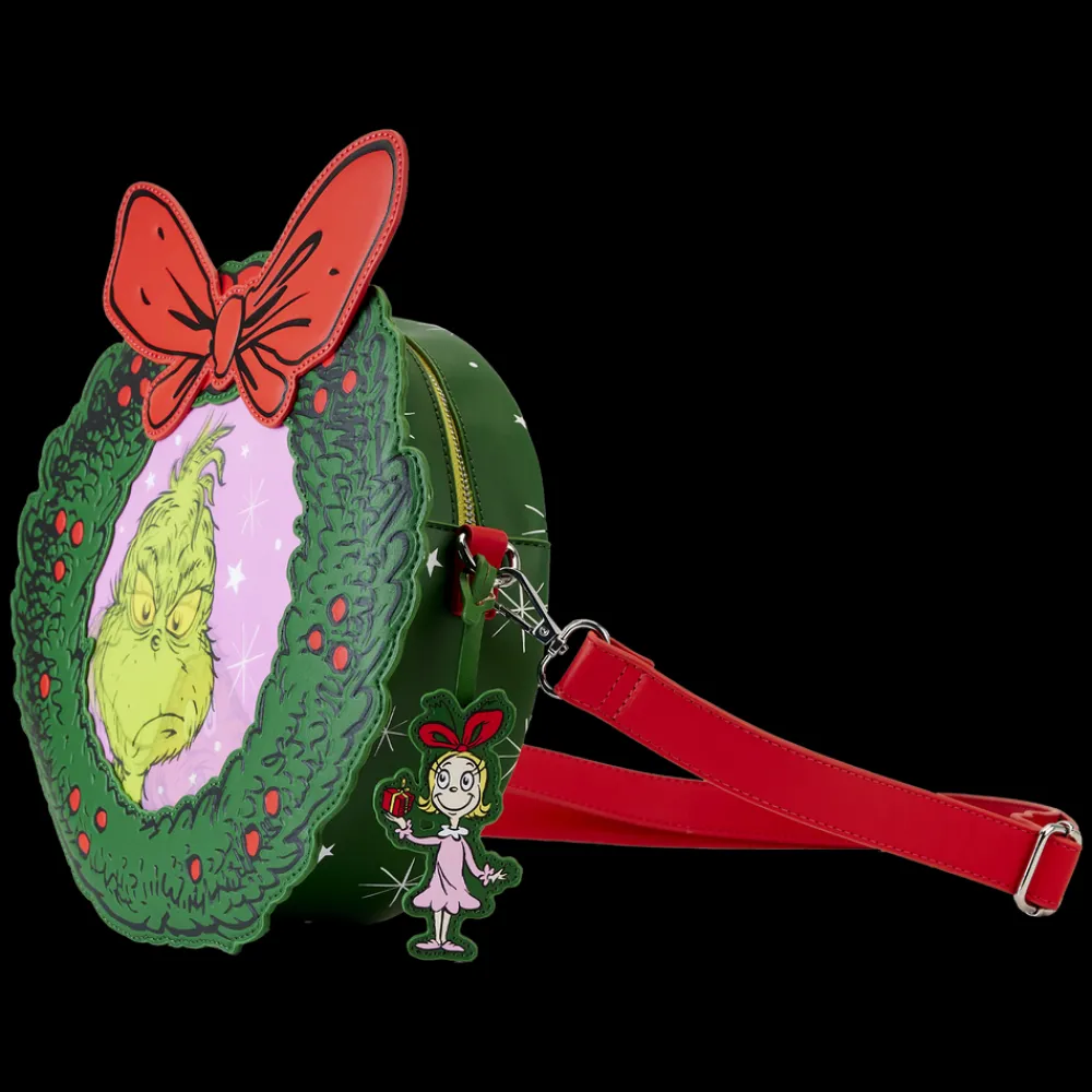 Dr. Seuss ' How The Grinch Stole Christmas! Wreath Lenticular Crossbody Bag Cheap