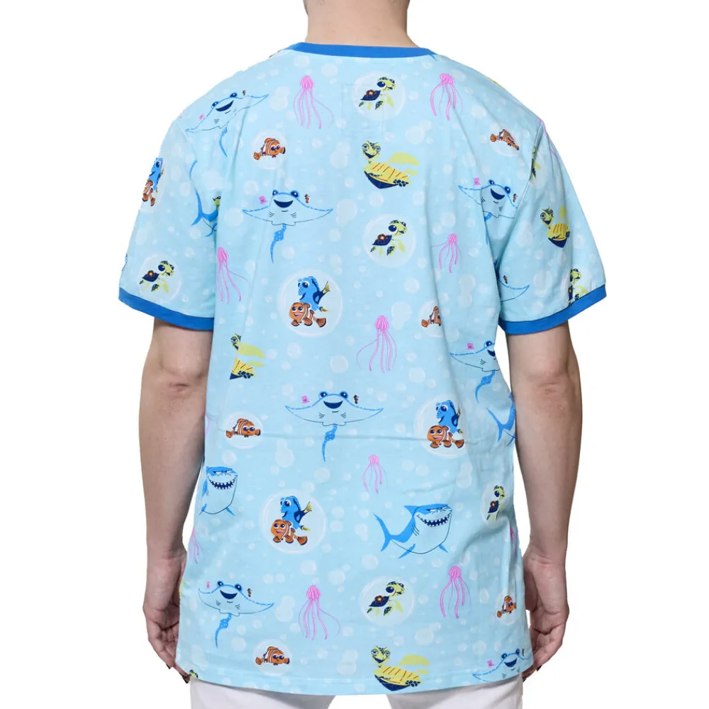 Pixar Finding Nemo 20Th Anniversary Bubbles Unisex Ringer Tee Fashion