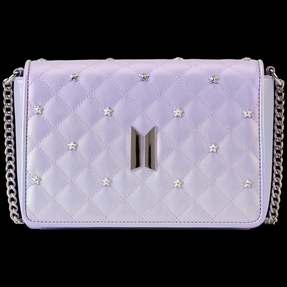 BTS Funko Pop! By Loungefly Logo Iridescent Purple Crossbody Bag Flash Sale