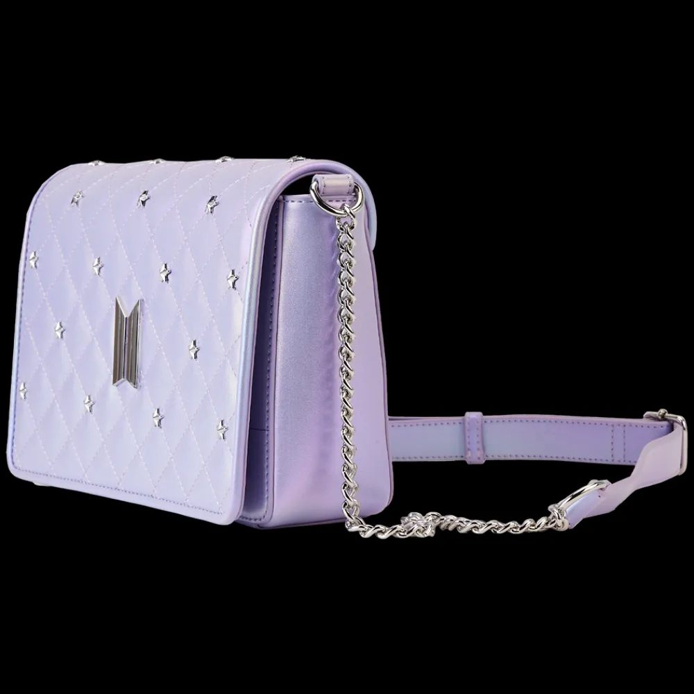 BTS Funko Pop! By Loungefly Logo Iridescent Purple Crossbody Bag Flash Sale