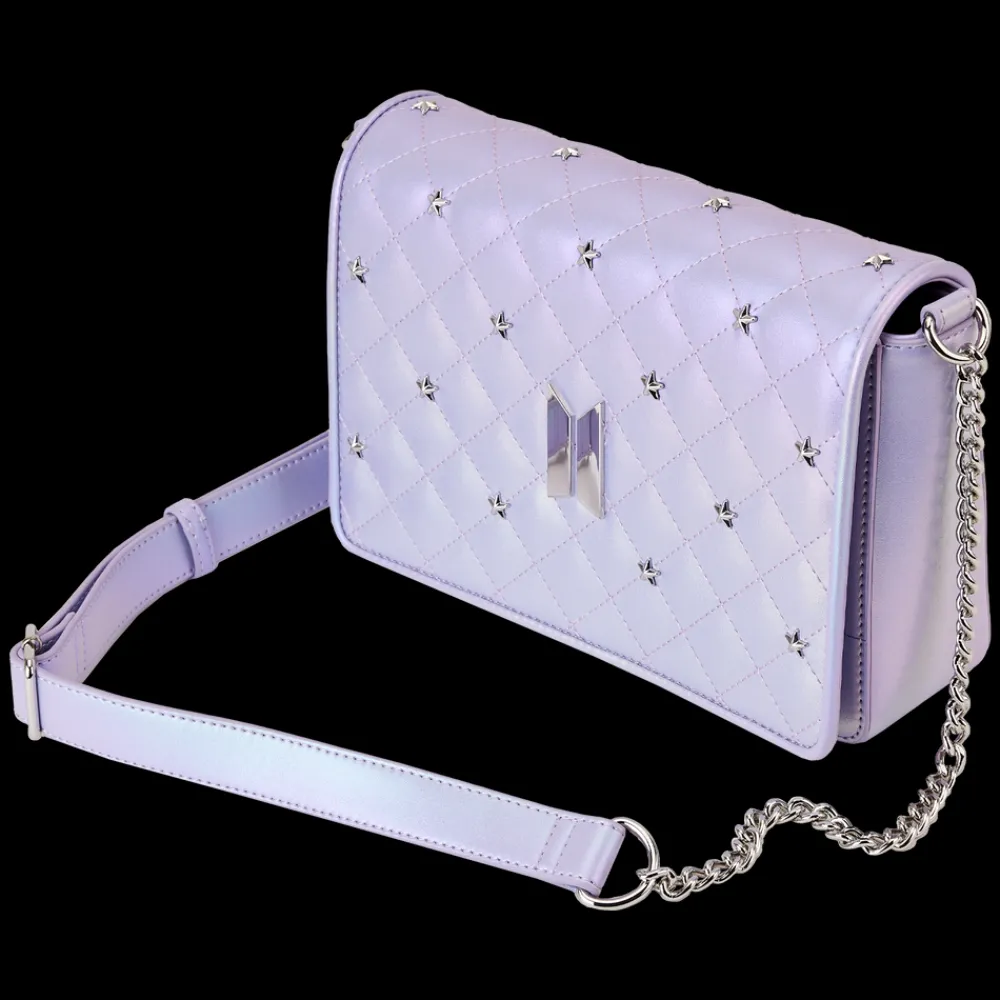 BTS Funko Pop! By Loungefly Logo Iridescent Purple Crossbody Bag Flash Sale