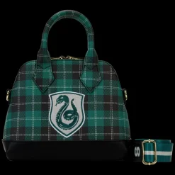 Harry Potter Slytherin Patch Varsity Plaid Crossbody Bag Best Sale
