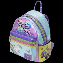 Lisa Frank Holographic Glitter Color Block Mini Backpack Discount