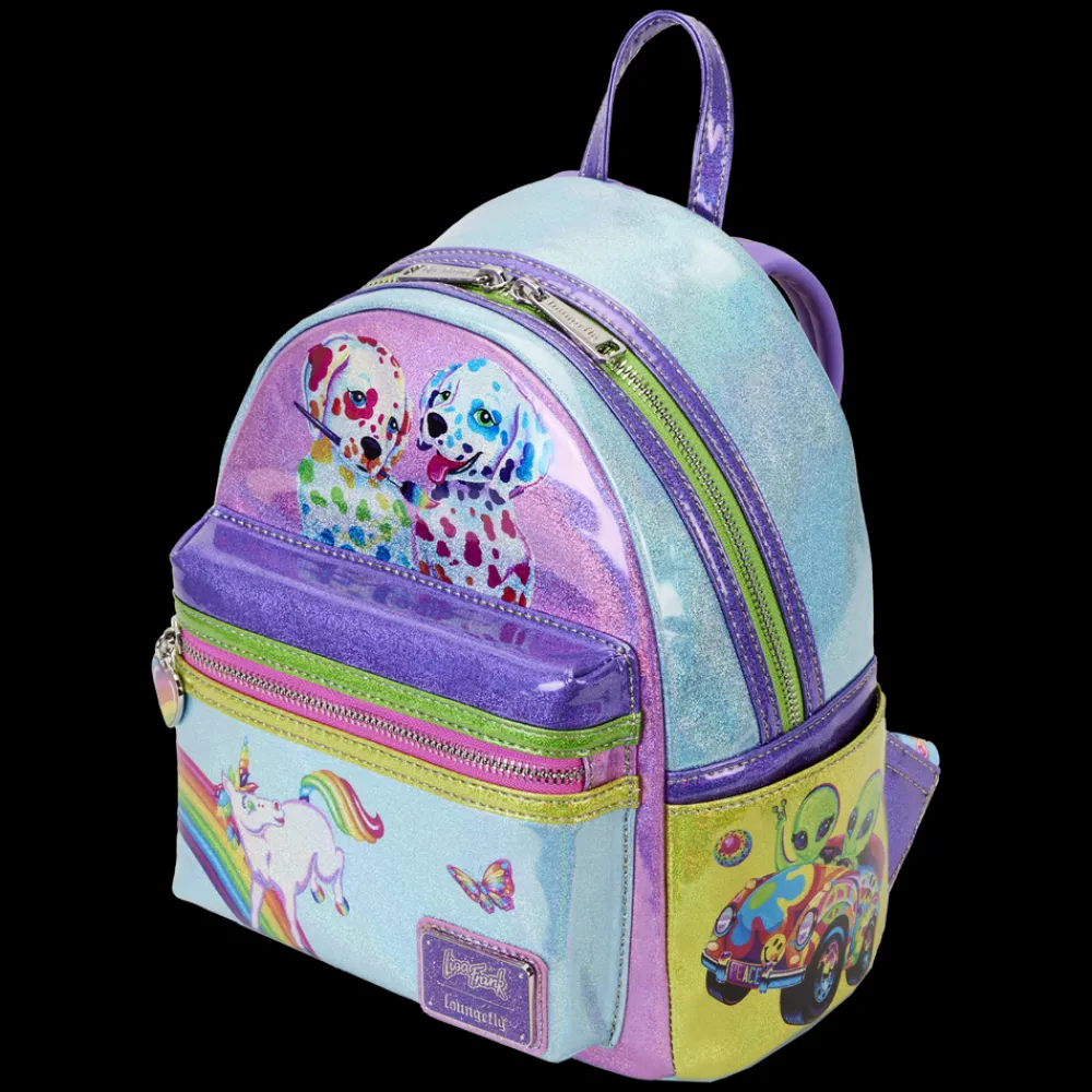 Lisa Frank Holographic Glitter Color Block Mini Backpack Discount
