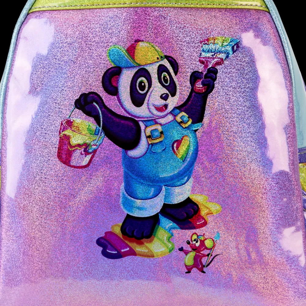 Lisa Frank Holographic Glitter Color Block Mini Backpack Discount