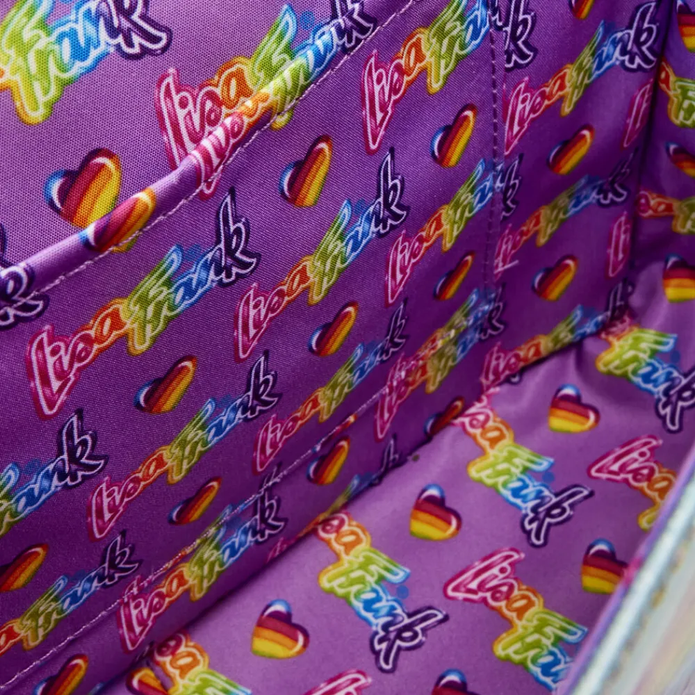 Lisa Frank Holographic Glitter Color Block Crossbody Bag Cheap