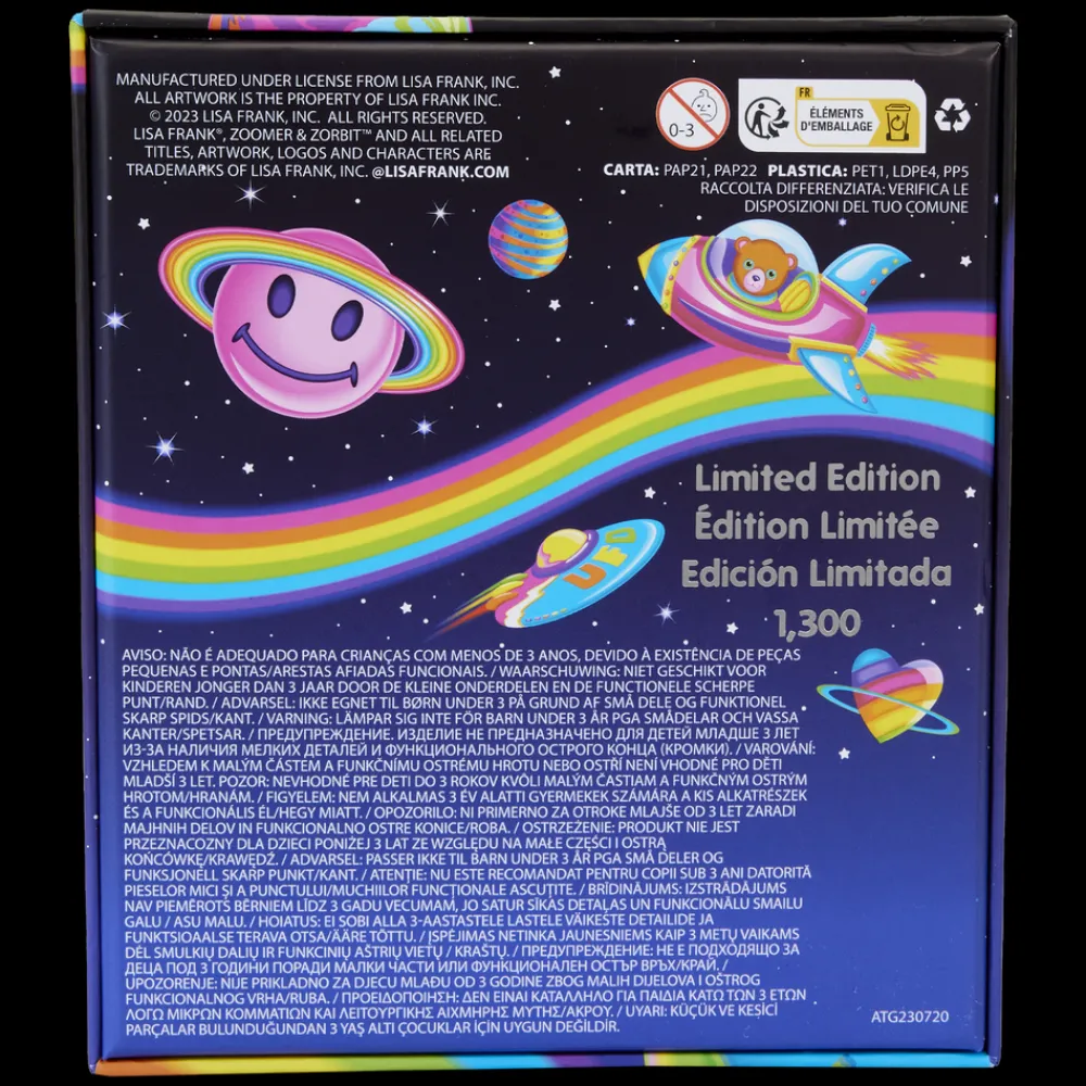 Lisa Frank Zoomer & Zorbit Rainbow 3" Collector Box Sliding Pin Fashion