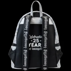 Loungefly 25Th Anniversary Logo Holographic Silver Sequin Mini Backpack Best Sale