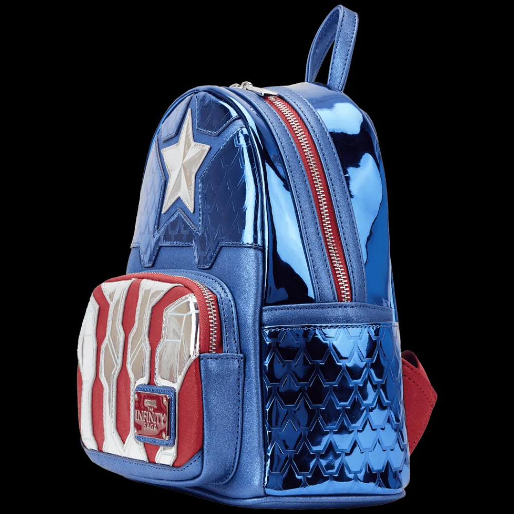 Marvel Metallic Captain America Cosplay Mini Backpack Online
