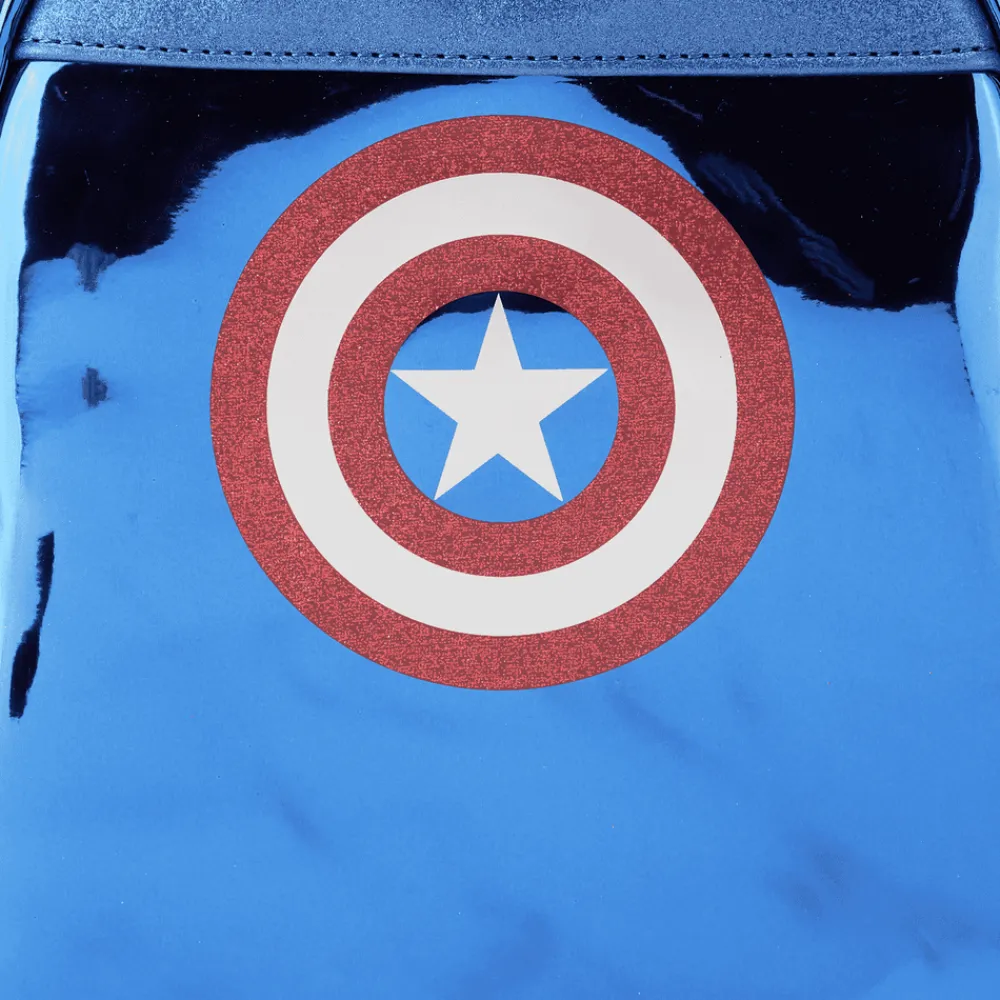 Marvel Metallic Captain America Cosplay Mini Backpack Online