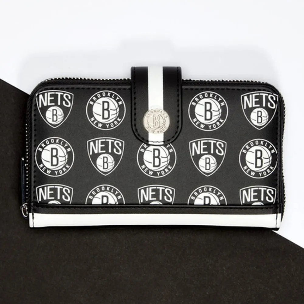 NBA Brooklyn Nets Logo Zip Around Wallet Store