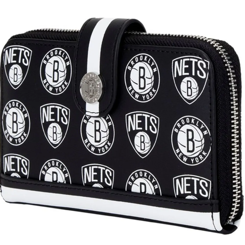 NBA Brooklyn Nets Logo Zip Around Wallet Store
