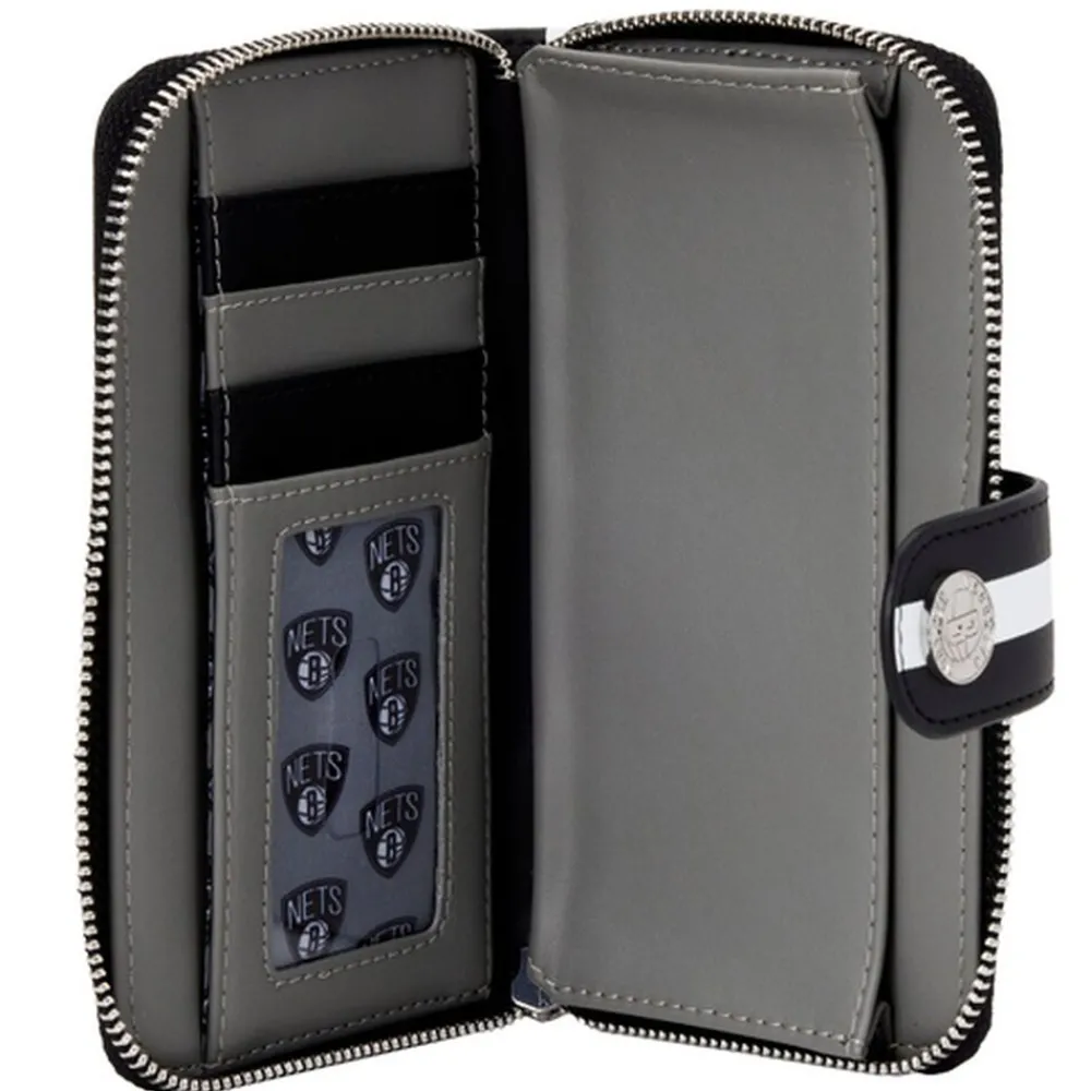 NBA Brooklyn Nets Logo Zip Around Wallet Store