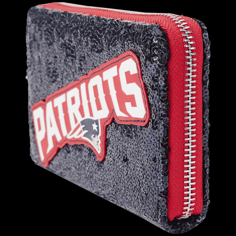 NFL New England Patriots Sequin Zip Around Wallet Best Sale