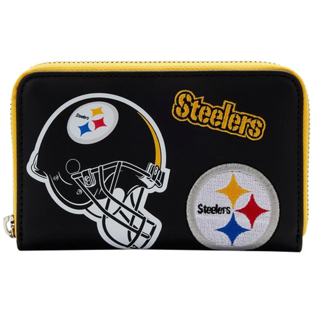 NFL Pittsburgh Steelers Patches Zip Around Wallet Flash Sale