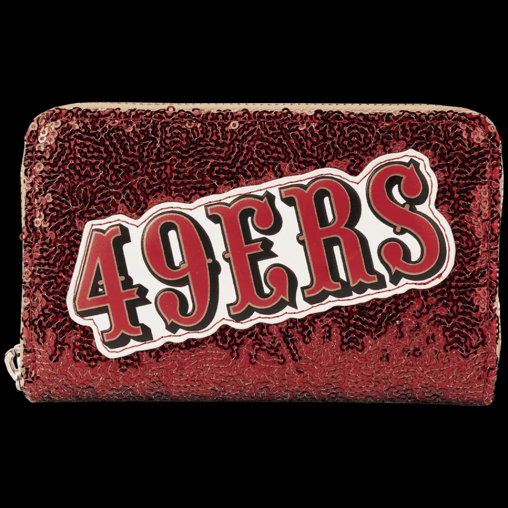 NFL San Francisco 49Ers Sequin Zip Around Wallet Hot