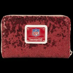 NFL San Francisco 49Ers Sequin Zip Around Wallet Hot