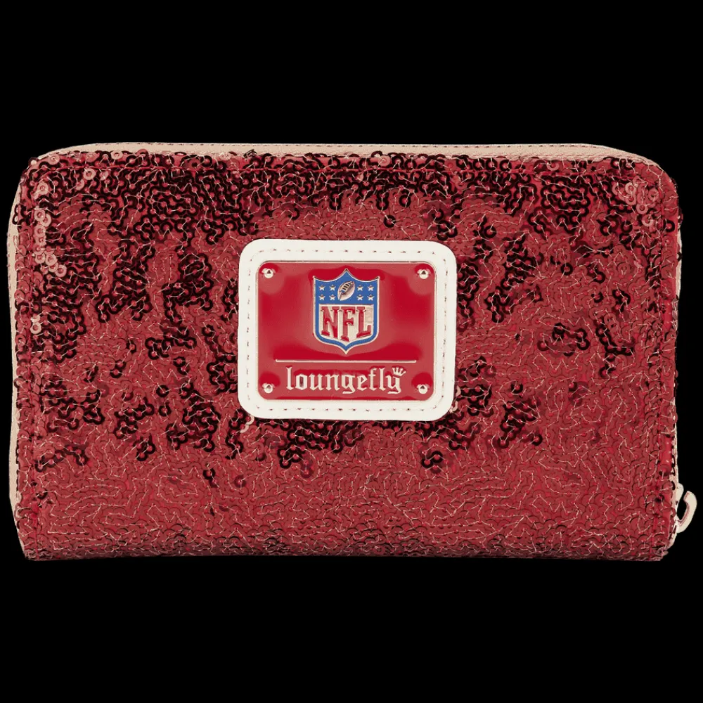 NFL San Francisco 49Ers Sequin Zip Around Wallet Hot