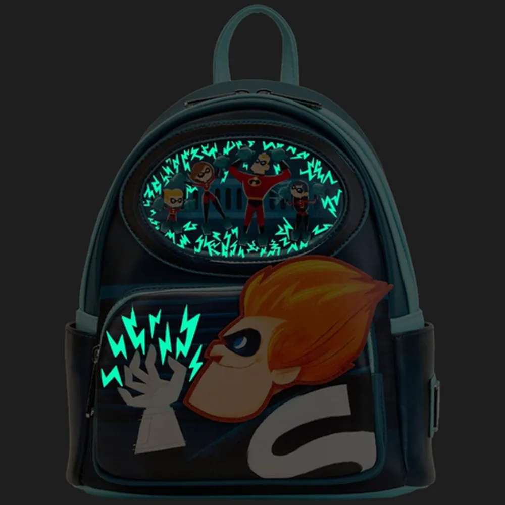 Pixar The Incredibles Syndrome Glow Mini Backpack New